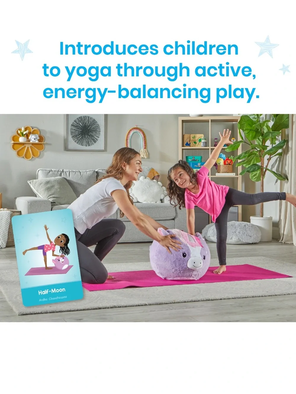 BubblePlush Yoga Ball Buddy for Kids hand2mind Exercise Rhyla the Unicorn